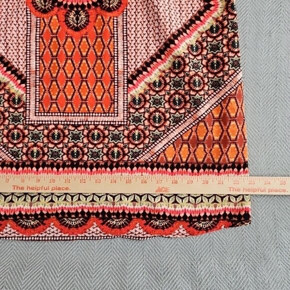 Fig & Flower Blouse Size Medium Red Floral Boho Peasant Tunic Lined Festival GUC - Picture 9 of 14